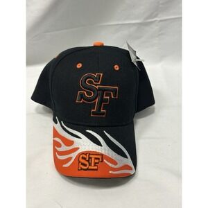 Vintage San Francisco SF Flame Hat Black Orange Embroidered Snapback Lanza USA